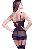 Soft cup chemise with garters